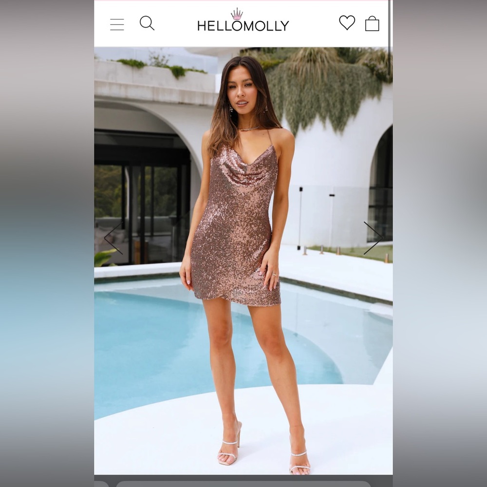 HELLO MOLLY - MINI MINT MOMENTS DRESS BROWN SEQUIN
